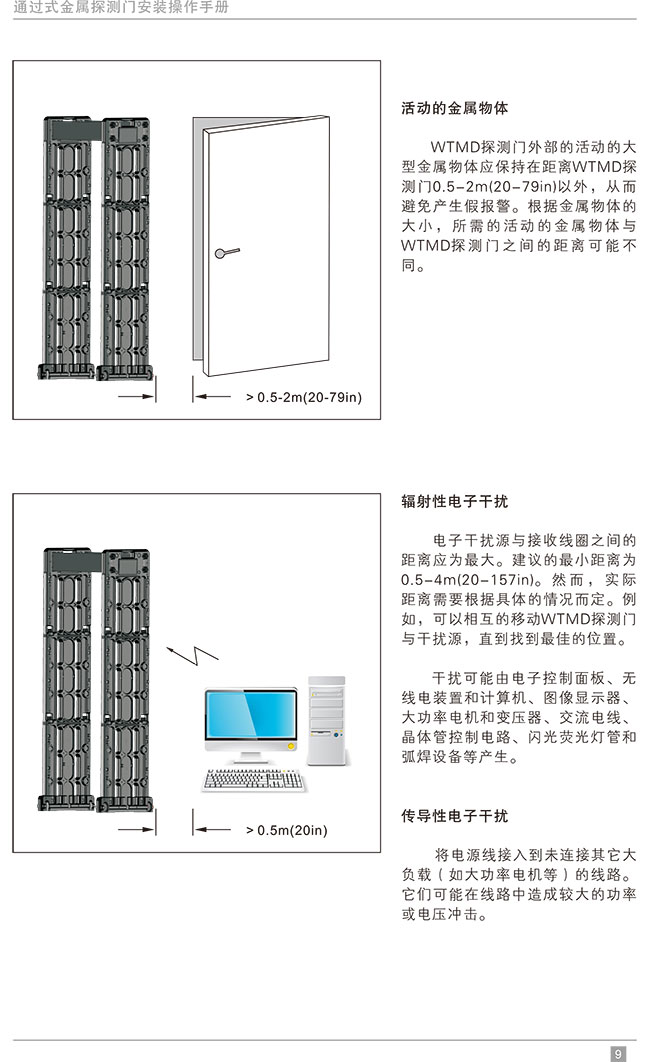 便攜式折疊金屬探測(cè)安檢門中文使用說明書-中安諧