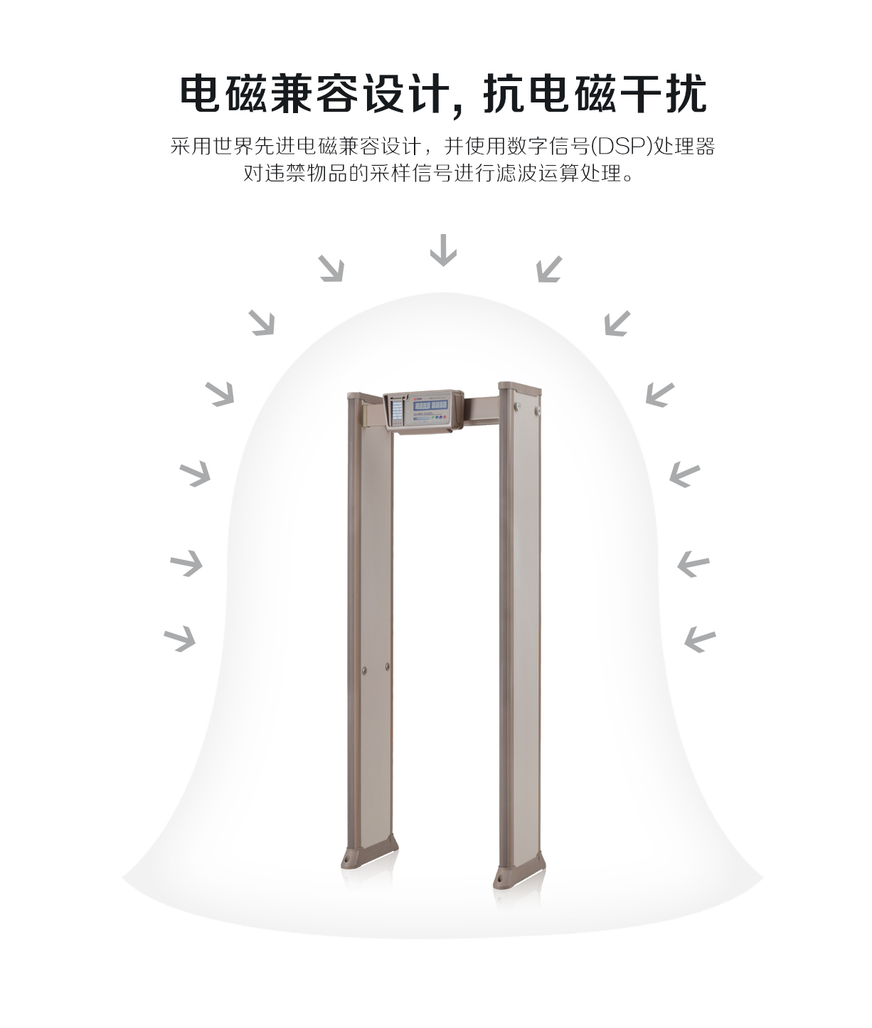 300門(mén)板棕色數(shù)碼管大主機(jī)盒金屬探測(cè)安檢門(mén)